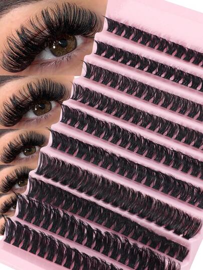 Bộ nối mi Elara 180 Cluster D-DD Curly Fairy Natural Premium - 80D - Tự làm tại nhà, kiểu xoăn Nga, kiểu chùm, mềm mại, nhiều kiểu - 10-16mm - Phù hợp cho người mới bắt đầu và có thể tái sử dụng, quà tặng đặc biệt dịp lễ, quà tặng ngày lễ, dùng hàng ngày.