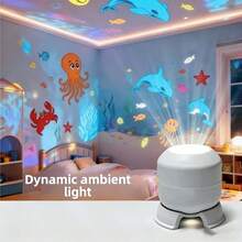 Đèn chiếu mơ mộng với họa tiết động vật đại dương và bông tuyết, phù hợp làm đèn ngủ cho phòng ngủ, phòng khách hoặc ký túc xá. Tạo bầu không khí bầu trời đầy sao trên trần nhà và tường, cấp nguồn qua USB. - Nhiều màu - Xem 5