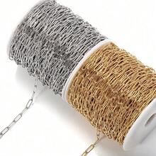 1m Stainless Steel Embossed Oval Chain, Suitable For DIY Necklace, Bracelet, Jewelry Making - Chain - View 7