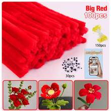 Tự làm bó hoa bằng dây buộc xoắn từ chất liệu nỉ. - 281 chiếc màu đỏ - Xem 13