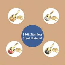 Kit de perçage d'oreilles professionnel avec pistolet de perçage d'oreilles et 34 pièces de boucles d'oreilles en acier inoxydable de couleur - Bleu azur - Voir 5