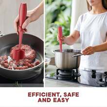 Meat Chopper, Upgrade Hamburger Smasher, Premium Heat Resistant Meat Masher For Ground Beef, Ground Turkey And More, Non Stick Mix Grinder-Red - Red - View 5