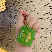 1pc Creative 3D Jurassic Dinosaur Folding Treasure Box Keychain - Random Color - 3D Press-Out Keychain - Cute Cartoon Surprise Box Toy - Student Backpack Small Pendant - Multicolor - View 9