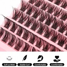 120pcs Individual Lashes For DIY Eyelash Extension, Criss-Cross Thick & Soft Daily Lashes, Delicate Natural Look False Eyelashes - C - View 4