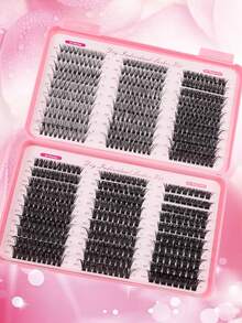 Large Capacity DIY Clustered False Eyelash Set 570 Pieces -10-18mm Mixed Length D Curl | 30D/40D/50D/60D/80D/100D Multi Density Optional - View 3