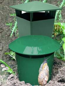 1/3/5/8pcs Plastic Slug & Snail Traps, Square/Round Shape, Comes With 1 Pair Work Gloves, Effective Garden Protection For Succulents And Flowers - Snail Trap - View 2
