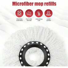 360° Rotating Spin Mop & Bucket With Wringer, Floor Cleaning System With Extended Long Handle, Equipped With Multiple Microfiber Mop Refills, Portable Household Cleaning Tool For Indoor Hard Floor Washing - màu xanh lá - Xem 10