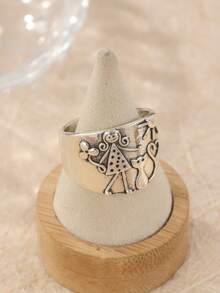 Cincin Pasangan Tembaga Buatan Tangan Antik, Cincin Kenangan, Cincin Hadiah, Cincin Pernikahan Bohemian - Perak - View 2