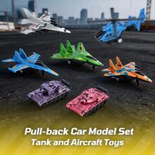 6/22pcs Children Military Toy Car Set, Including Racing Car, Tank, Fighter Jet And Other Shapes, Friction Powered Sliding, Desktop Decor, Toy Cars For Boys, Car Enthusiast Collectibles, Children's Car Toys, Gift Bag Filler, Party Surprise Gift, Classroom Reward, Back To School Gift - Multicolor - View 1