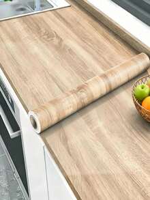 1 捲木紋 PVC 自黏貼壁紙，寬 40/55/60/80cm，適用於門、衣櫃、櫥櫃、桌子、家具，防水自黏貼飾膜，居家裝飾貼紙 - 1PC - 查看 4