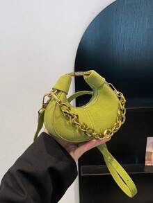 Niche Design Pea-Shaped Mini Crossbody Bag, New Arrival Women's Small Handbag, Lipstick Pouch, Earphone Case - Green - View 3