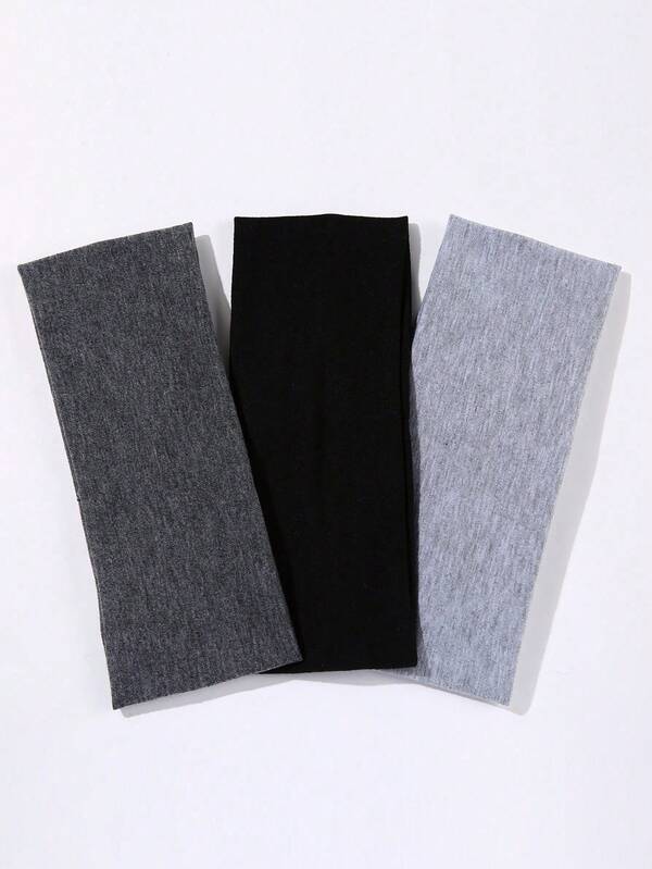 Ba chiếc băng đô nữ màu trơn, co giãn, thích hợp cho thể thao, yoga, rửa mặt, trang điểm, đeo mặt nạ ngủ, hoạt động ngoài trời, tiệc tùng, trường học và đại học. Cũng thích hợp cho trang phục đi nghỉ thu đông, khăn quàng cổ thanh lịch và khăn trùm đầu mềm mại.