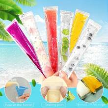 50pcs Plastic Self-Sealing Transparent Ice Pop Mold Bags, Suitable For Kitchen And Restaurant Use, DIY Ice Pop, Popsicle, Juice Ice Lolly, Frozen Snack In Summer - Multicolor - View 6