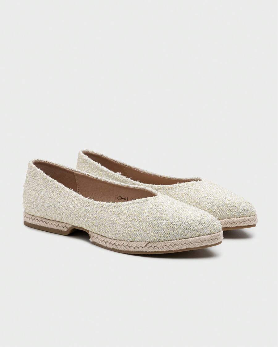 Women's Flat Espadrilles, Ballerina Style, Jute - Elegant Minimalist Summer Shoes - 金色 - 查看 1
