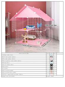 Large Indoor Cat Cage Villa With Storage Cabinet And Litter Box, Spacious Freedom For Pet Cats - Multicolor - View 26