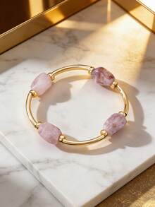 1件/4件装波西米亚风仿绿松石、仿玫瑰石英、仿虎眼石串珠手链，女士款，适合夏季海滩旅行 - 亞克力時尚串珠手鐲 - 查看 9