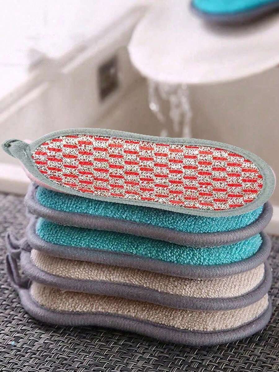 15/10pcs Multi-Color Non-Scratch Dish Sponges - Reusable Microfiber Cleaning Pads For Kitchen, Tableware, Cookware And Sinks - Removes Stains, Grease And Food Residue - Multiple Styles - View 1