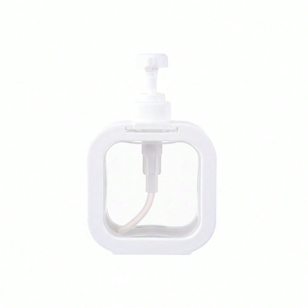 Dispensador de 300ml Transparente con Bomba - Diseño Blanco para Jabón Líquido, Loción y Productos de Belleza | Modelo M