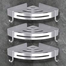Estanteria Duca sin dros 3 Piezas Estante Duca Acero Inoxidable Estanteria sin dro con 6 Gancos Colgante para Pared Accesos para Baño para Baño Cocina otel Plata - como en la foto - Ver 3