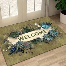 1 pieza Felpudo interesante | Felpudo de bienvenida con estampado floral decorativo, adecuado para dormitorio, cocina, comedor, baño y otros escenarios, decoración navideña, ligero, práctico, impresión de alta definición, cálido y elegante, alfombra de primavera, felpudo, alfombrita pequeña, felpudo de bienvenida, alfombra, felpudo - Multicolor - Ver 4