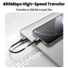 防缠绕 20cm 短款 USB-C 数据线 240W Type-C 转 Type-C 快充 磁吸编织线 兼容 15 16 17 妇女节礼物 生日 周年纪念日 - 黑色 20厘米 - 查看 4