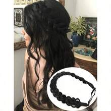 Synthetic Adjustable Handmade Braided Headband HighTemperature Synthetic Braided Headband Headwear Braids Headband With Elastic Band For Women Hair Accessories - Nhiều màu - Xem 10