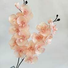 1 pieza/3 piezas/5 piezas/6 piezas Orquídea Phalaenopsis artificial, tallos de orquídea artificial realista, arreglo floral de orquídea artificial de estilo clásico, orquídea decorativa adecuada para sala de estar, decoración del hogar, hotel, arreglo floral de boda, decoración de Halloween, decoración navideña, decoración de otoño - Rosa - Ver 4