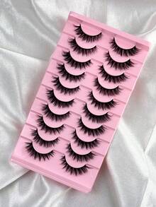 Hinarin 10 Cặp Mi Giả Lông Chồn Mềm Mịn, Mi Mắt Mèo, Mi Dán Tự Nhiên, Mi Dày Dành Cho Nữ Giới Sử Dụng Hàng Ngày Và Khi Hẹn Hò - màu đen - Xem 7