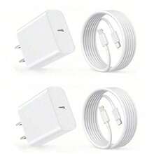 20W Fast Charging Adapter With 3.3ft Fast Charging Cable, Supports Efficient Data Sync, Compatible With IPhone 14/13/12/11 And Series, Universal Wall Charger Set For Phones And Tablets - White - View 9