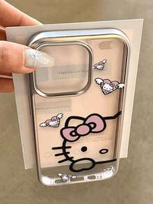 SANRIO Ốp lưng điện thoại bằng silicon mềm mại, hình hoạt hình dễ thương, tương thích với iPhone 17 Pro Max/16/15/14/13/12/11 - Bạc - Xem 1