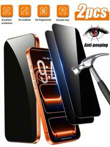 Bộ 2 miếng dán bảo vệ màn hình chống trầy xước, phủ toàn màn hình, chống bám vân tay, chống nước, chống trầy xước, chống sốc, tương thích với iPhone 17e/16/15/14/13/12/11 Pro Max/XR/X/XS Max/7/8 Plus/17/17 Air/17 Pro/17 Pro Max - màu đen - Xem 25