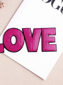 1pc LOVE Letter Design Patch, Modern Polyester Iron Patch For Sewing, Ironing Patch - Multicolor - View 4