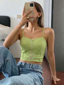 Women Tank Tops & Camis - Green - View 2