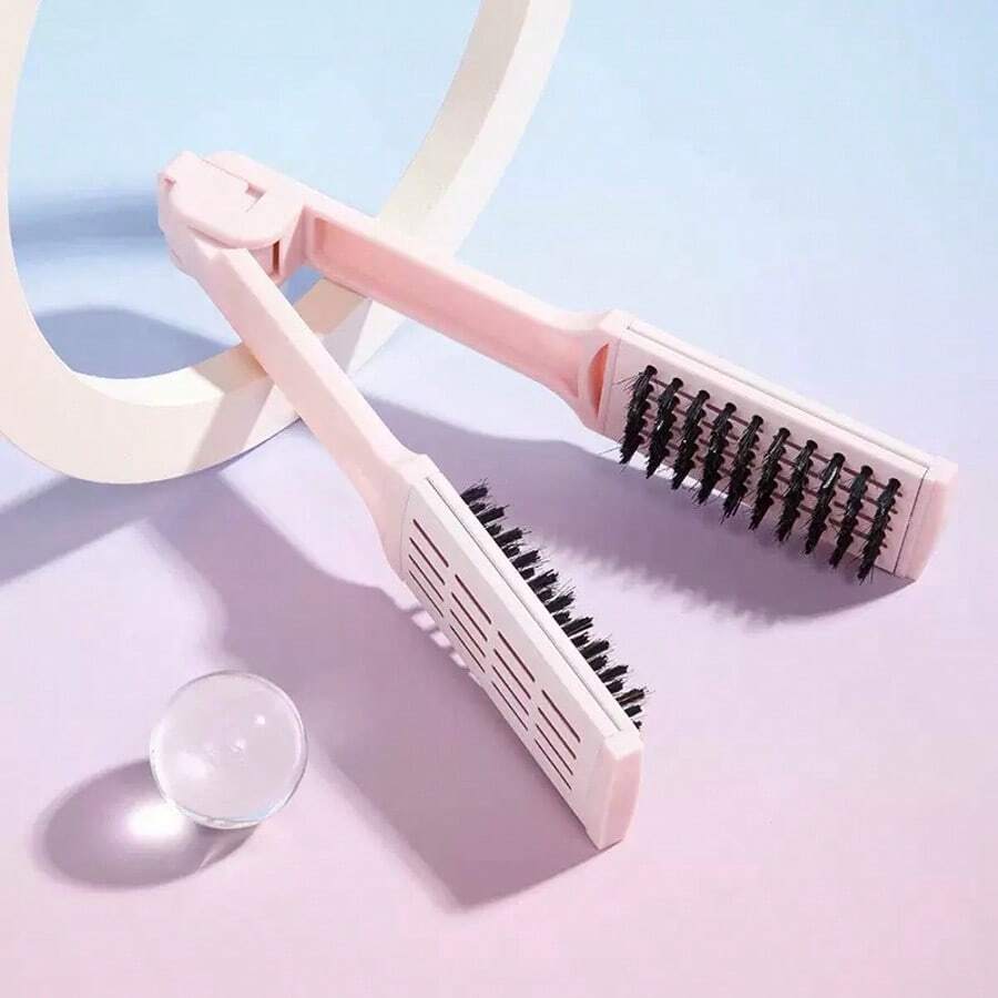 V-Shaped Hair Straightener, 2-In-1 Straightening And Curling Iron, Portable Non-Rechargeable Home Hair Straightening Comb