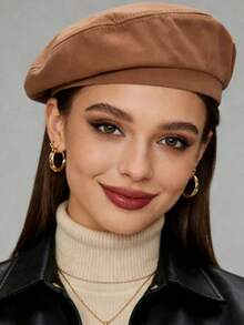 1 女士贝雷帽，法式艺术家经典画家贝雷帽，秋冬时尚画家帽，复古休闲风帽子，夏季，沙滩 - 彩色 - 查看 12