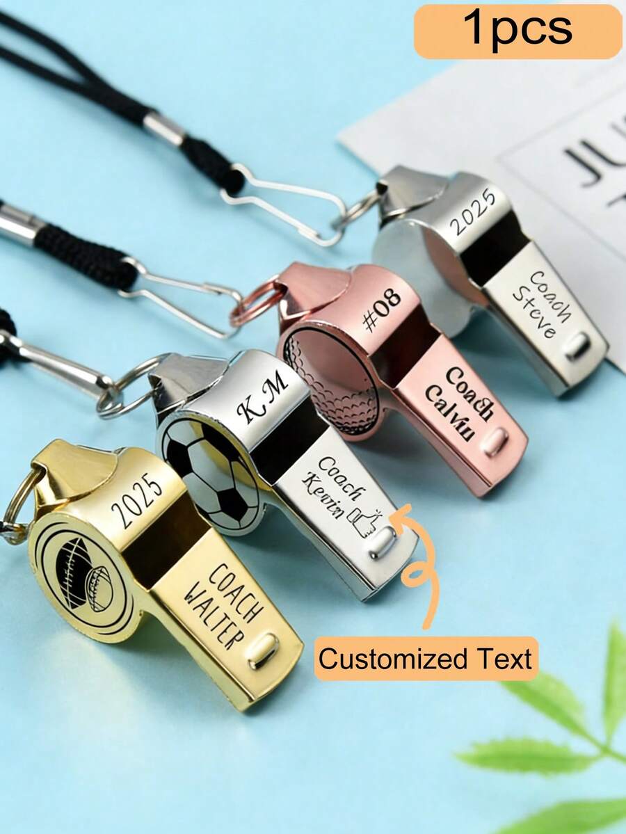 CFUNIQ صافرة من الفولاذ المقاوم للصدأ مخصصة (مع حبل)، هدية لكرة القدم، محفورة مخصصة، صافرة كرة القدم/كرة السلة، هدية تقدير المعلم. ألعاب الحفلات، مخصصة، 2016، عيد الأب، مناسبة للمدربين والحكام وتدريب الحيوانات الأليفة. عشاق الرياضة، منظمو الفعاليات، مدربو الحيوانات الأليفة، عيد الميلاد، هدية مخصصة، التجمعات العائلية أو الألعاب الخارجية.