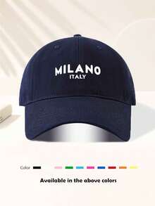 男女皆宜的嬉皮士棒球帽，印有“MILANO”字样，可调节设计。适合旅行、度假、运动、海滩、钓鱼和校园等场合。采用Y2K风格，可作为老爹帽、妈妈帽或情侣帽佩戴，是母亲节和父亲节的理想节日礼物。夏季，帽子，节日 - 棒球帽 - 查看 6