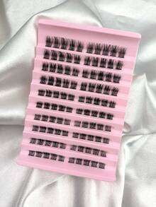100pcs 8-16mm Mixed Length Delicate Personal False Eyelashes, Natural Makeup Effect, D-Curl Curly & Thick, DIY Eyelash Extension, 40D Soft & Fluffy Lash Clusters For Dense & Long-Lasting Lash Effect - D - View 7