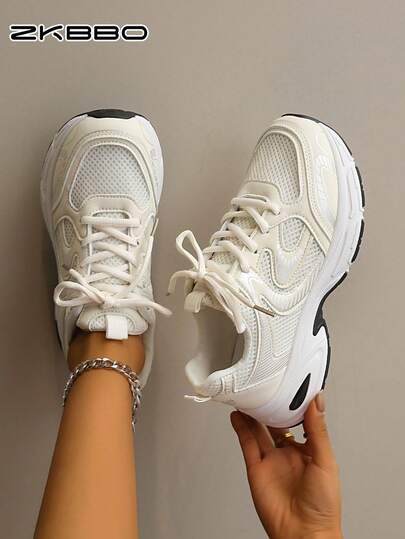 ZKBBO Giày thể thao nữ thường ngày, giày sneaker đế bằng thoải mái, giày tập thể dục ngoài trời, giày đi bộ và chạy bộ.