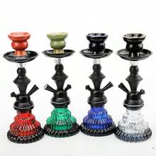 一套经典阿拉伯水烟套装，包括小型单管水烟壶、烟管、烟钳、烟碗，便携式，无需用电。 - 均碼 - 查看 2