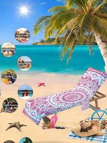 1pc Bohemian Beach Chair Cover With Side Pockets, Thick Quick-Dry, Beach Towel, Suitable For Lounge Chair, Pool, Sunbathing, Garden, Beach, Hotel, Non-Slip - A - View 5