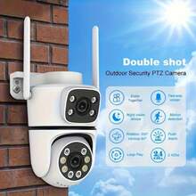 Cámara de vigilancia de doble visión 4G con monitor de red wifi inalámbrico de doble pantalla para exteriores con visión nocturna - Blanco - Ver 5