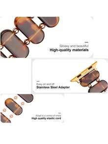 1条时尚弹力表带，兼容苹果手表，男女款，尺寸40mm、44mm、38mm、41mm、42mm、45mm、46mm、49mm，树脂材质，带可调节链条，兼容苹果手表11、10、9、8、7、6、5、4、3、2、1、SE、Ultra3/2/1，智能手表替换表带，佩戴舒适 - 彩色 - 查看 3