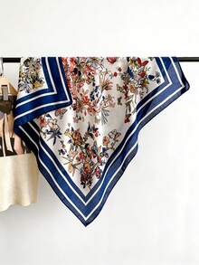 1pc Spring/Summer Newest Butterfly & Floral Print Shawl/Beach Wrap, Suitable To Pair With Blazer, Knit Sweater, Great For Outdoor Check-In, Holiday Gift, Surprise Gift For Girlfriend - Multicolor - View 4