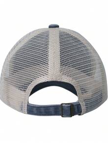 Agv New Printed Breathable Leisure Washed Denim Mesh Baseball Cap - Màu xanh hải quân - Xem 4