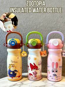 迪士尼疯狂动物城 550ml 真空保温杯,朱迪·霍普斯和尼克·王尔德豹纹图案,316 不锈钢内胆,304 不锈钢外胆,吸管/直饮双用设计,持久保温,防漏密封,一键开盖,配有挂绳方便携带,精致 3D 卡通印花,耐刮耐用,易于清洁,适合居家、办公、户外旅行,是送给卡通迷、动漫爱好者、家人、朋友和同事的绝佳礼物。 - 彩色 - 查看 2