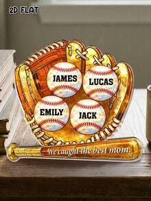 Catygift Adorno de béisbol personalizado, adorno personalizado con tema familiar, regalo para mamá de béisbol, adorno con nombre personalizado, regalo navideño para amantes del béisbol - Como se muestra - Ver 8