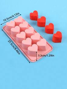 1 Heart-Shaped Silicone Ice Tray -10 Hole Heart-Shaped Ice Tray, Suitable For Chocolate, Pudding, Jelly, And Candy | Flexible Manual Mold For Freezer, Kitchen Accessories, Freezer Ice Tray, Easy To Demold, Reusable - Multicolor - View 11