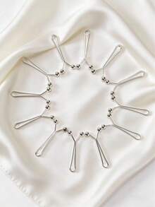12 piezas de Clips para Bufandas de Mujer, Elegantes Alfileres de Seda para Bufandas, Clips en Forma de U, Alfileres de Agarre Fuerte, Adecuados para Bufandas, Vestidos de Boda y Accesorios Decorativos de Chales. - Blanco - Ver 3