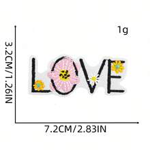 2件/16件組 天堂卡通布料貼花彩色英文字母數字貼片刺繡圖案貼花，適用於衣物包包裝飾 - 多巴胺英文布貼 - 查看 15